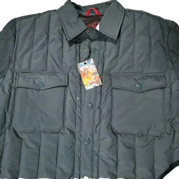 Robert Graham Jacket Men's XL Green Button Down Quilt Field  Logo Designer - Picture 5 of 16